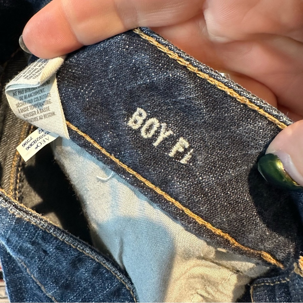 AMERICAN EAGLE Women’s Size 6 Denim Jeans Boy Fit Style Stretch Ankle Mid Rise - Picture 13 of 15